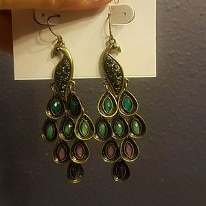 Beautiful peacock earrings